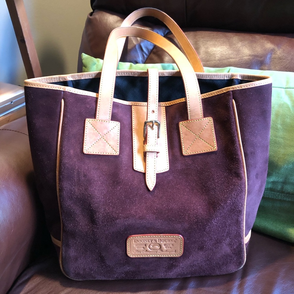 Dooney & Bourke Purple and Tan Shoulder Bag